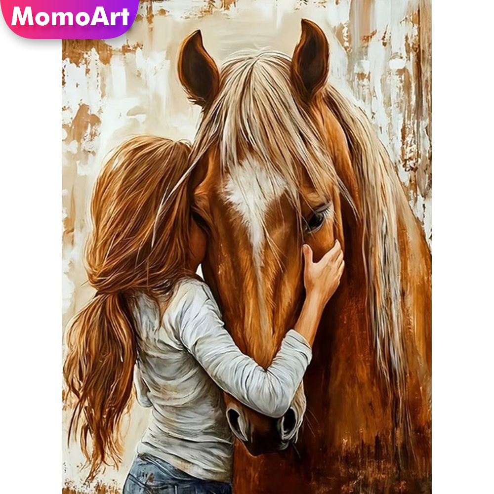 Art Craft Horse - Momoart New Arrival Diamond Mosaic Girl