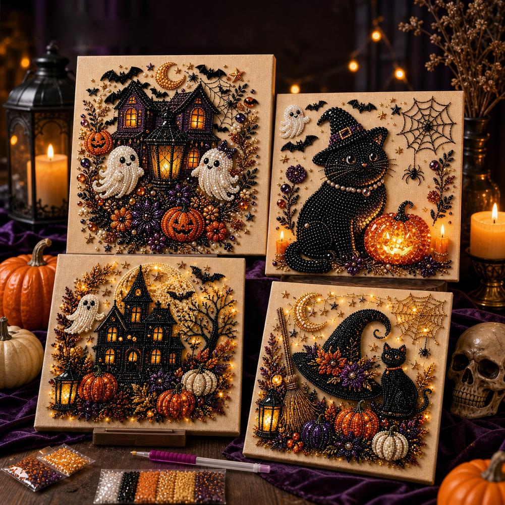 Art Craft Things - Halloween Ghost & Pumpkin 3D Pearl
