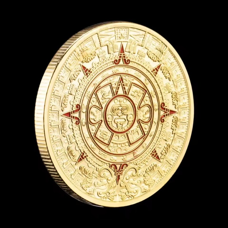 Art Craft Letter A - Gold Plated Mayan Aztec Calendar Memorial