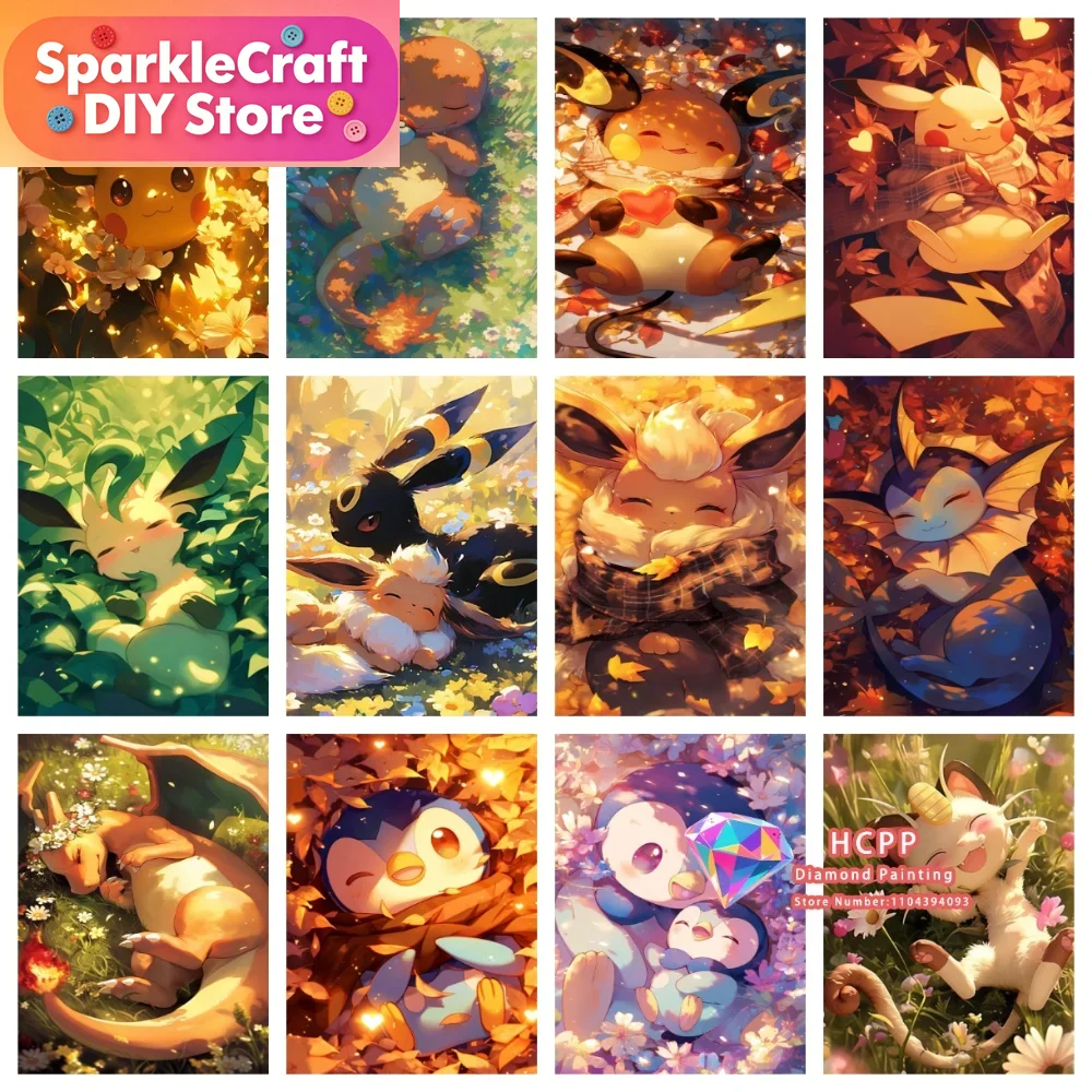 Art Craft Things - 1pc frameless Cartoon Pokemon Pikachu Charizard