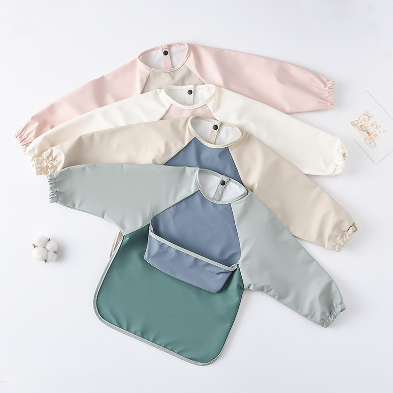 Kids Baby Long Sleeved PU Bibs - Art Craft For 3 Year Old review and price