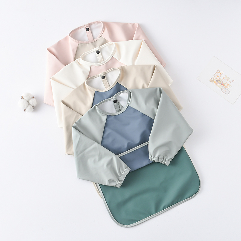 Kids Baby Long Sleeved PU Bibs - Art Craft For 3 Year Old review and price
