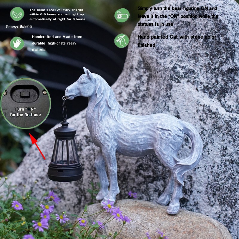 Resin Statue Solar Light Horse - Art Craft Horse review and price