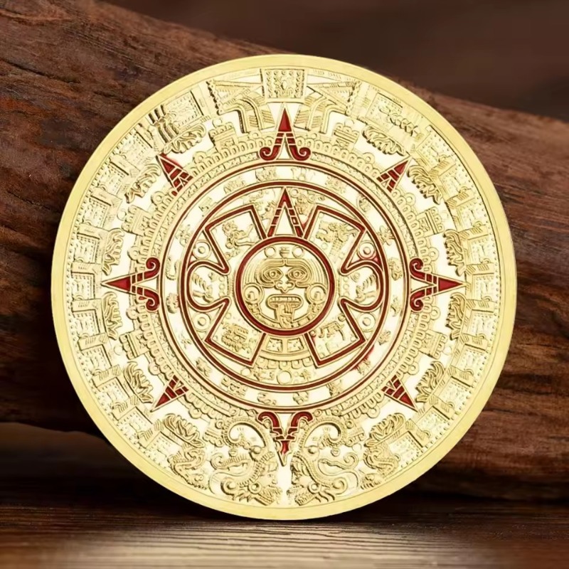 Gold Plated Mayan Aztec Calend - Art Craft Letter A review and price