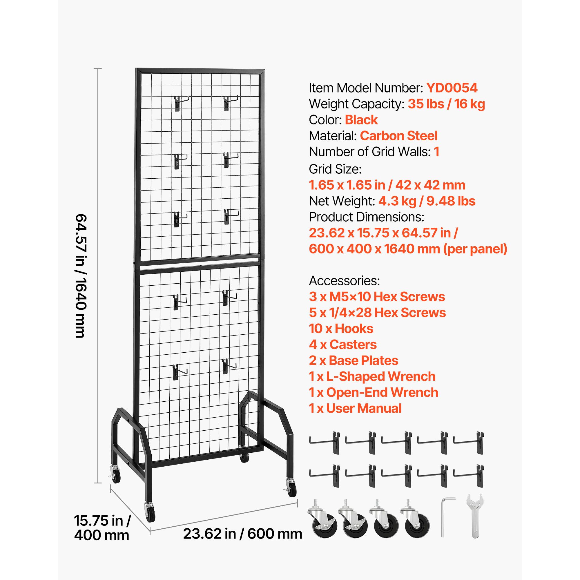 Grid Wall Panel, 1.9 x 5.4 ft  - Art Craft Wire review and price